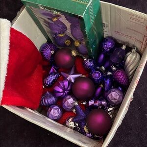 Christmas decorations bundle. All ornaments and stocking are included in sale.